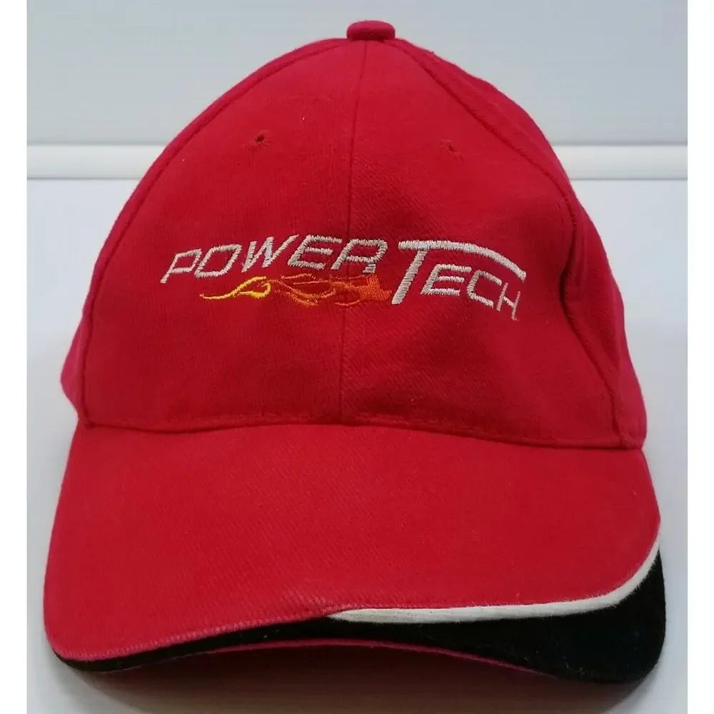 N) Power Tech Lincoln Tech Adjustable Red Baseball Cap Cotton Hat